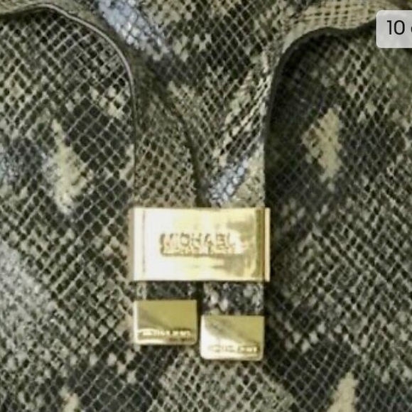 Michael Kors Faux Snakeskin Designer Satchel Hand Bag - Picture 9 of 9